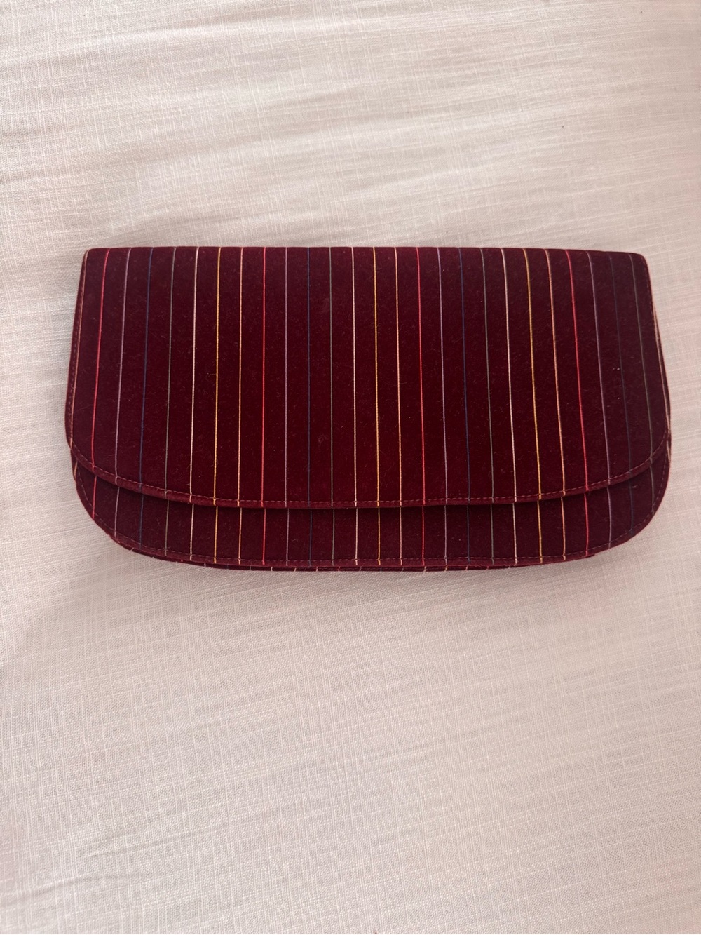 Striped Burgundy Velvet Clutch vintage clutch